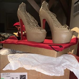 100% Authentic Christian Louboutin Zoulou 160 Kid Corde (beige) Size 38 NEW